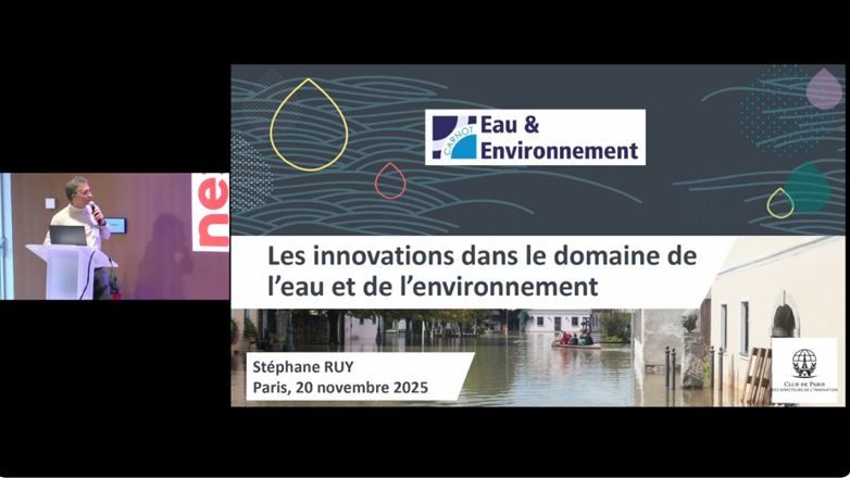 Stéphane Ruy, INRAE, Chargé de recherches, Chargé de Partenariat et d’Innovation pour le domaine EAU, Département AQUA. Directeur Opérationnel du Carnot Eau et Environnement