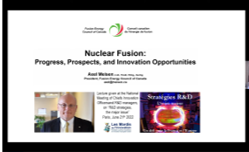 Axel Meisen - Nuclear fusion:  Progress, Prospects and Innovation Opportunities