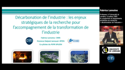 Fabrice Lemoine - Décarbonation de l’industrie : les enjeux stratégiques de la recherche pour l’accompagnement de la transformation de l’industrie