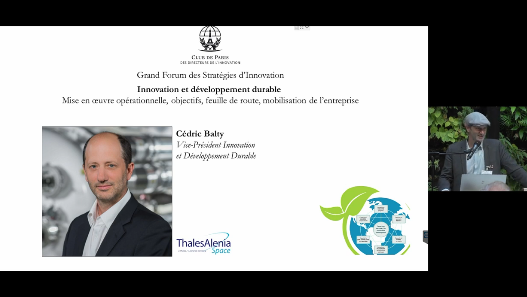 Cédric Balty, Vice-Président Innovation et Développement Durable, Thales Alenia Space